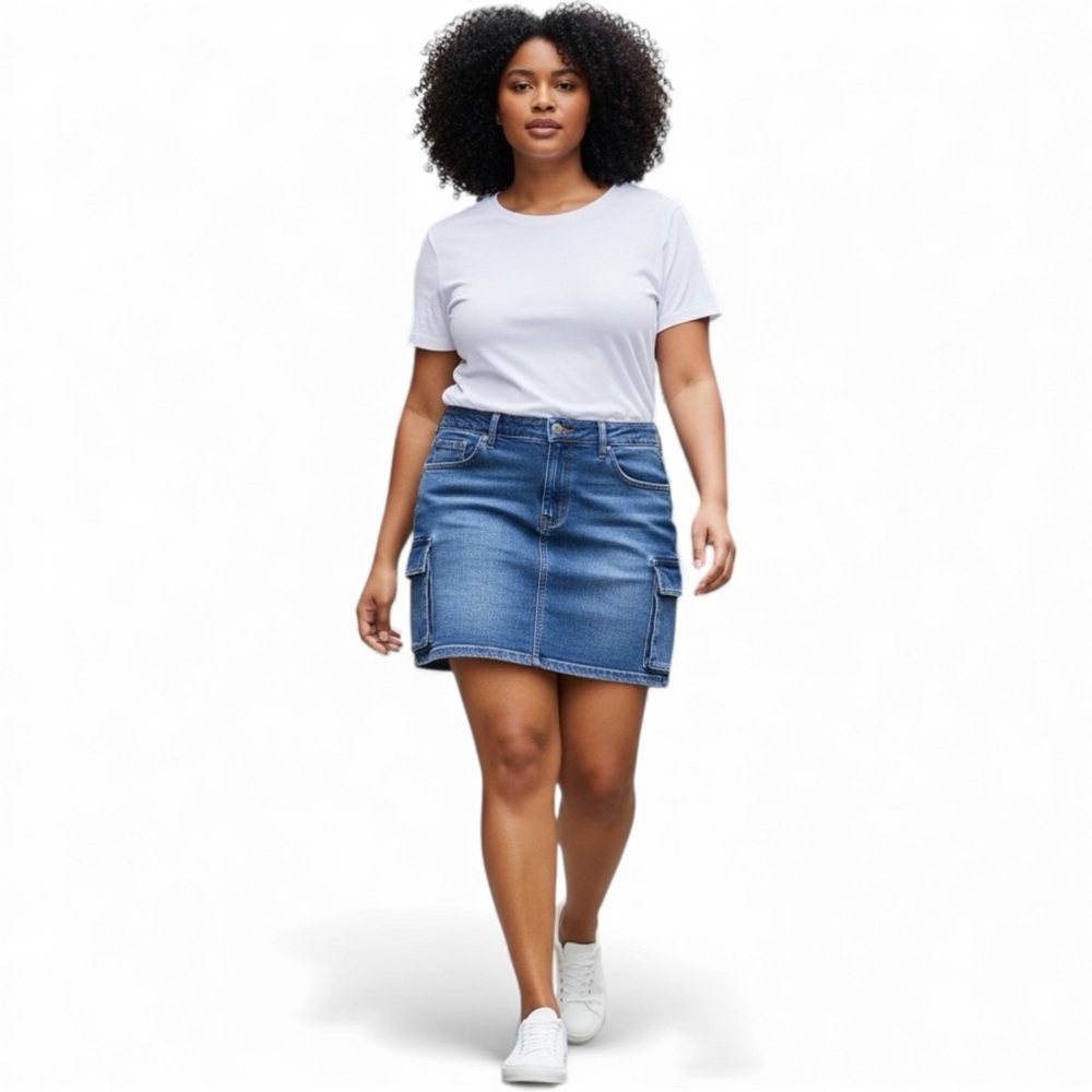 Cargo‎ Denim Mini Skirt Plus Size 3X Brand New